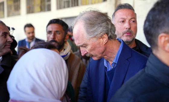 المبعوث الخاص للأمم المتحدة لسوريا غير بيدرسون أثناء زيارته إلى سوريا في كانون الأول/ديسمبر 2024.
